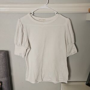 Above And Beyond Cream Textured Blouse